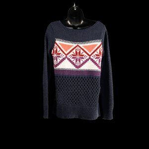 American Eagle Outfitters womens fair isle nordic crochet sweater size medium